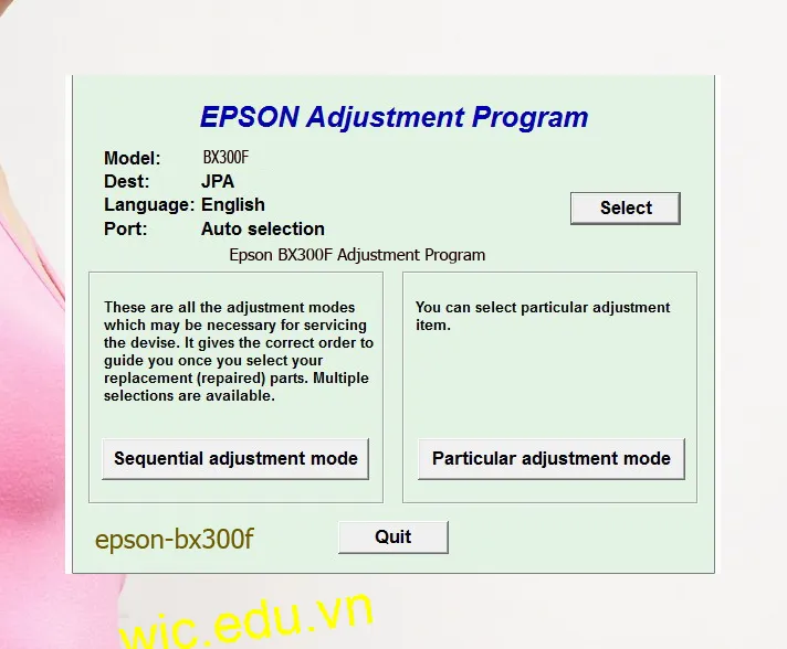 Reset Epson BX300F