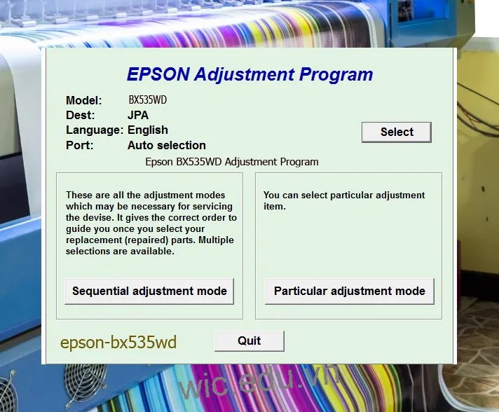 Reset Epson BX535WD