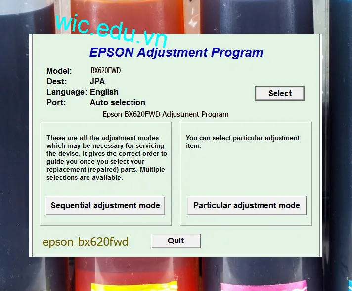 Reset Epson BX620FWD