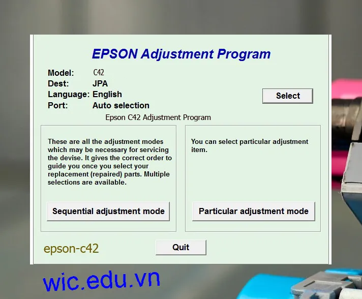 Reset Epson C42