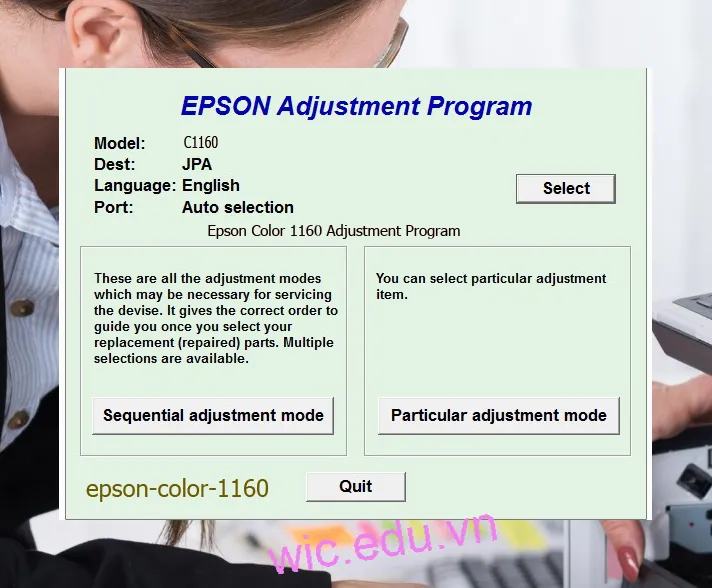 Reset Epson Color 1160