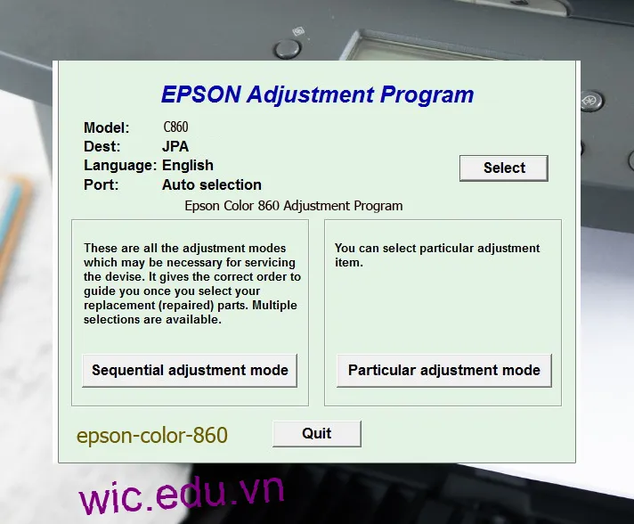 Reset Epson Color 860