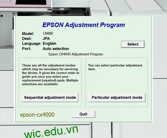 Reset Epson CX4000