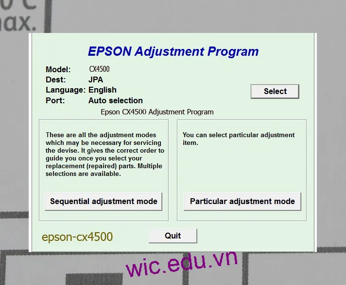 Reset Epson CX4500