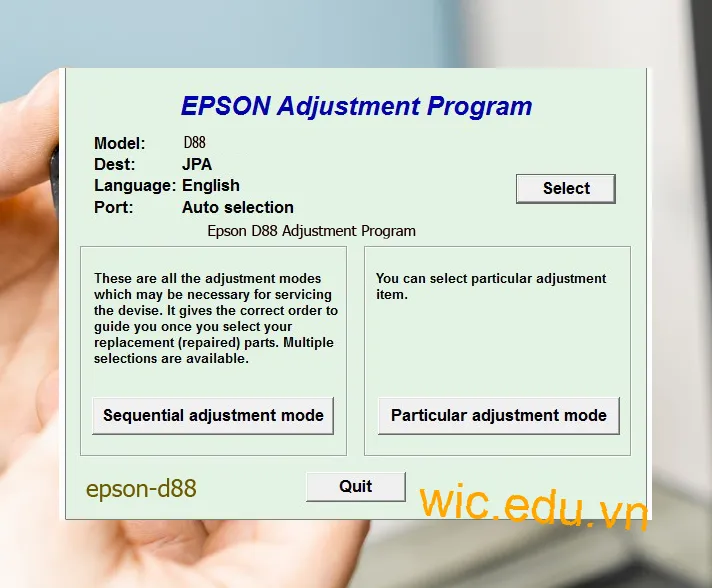 Reset Epson D88