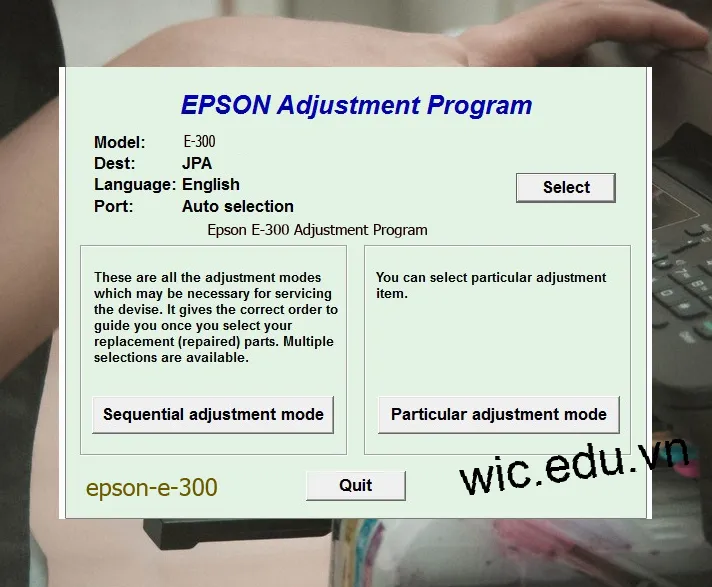 Reset Epson E-300