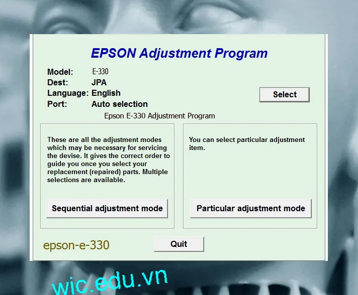 Reset Epson E-330