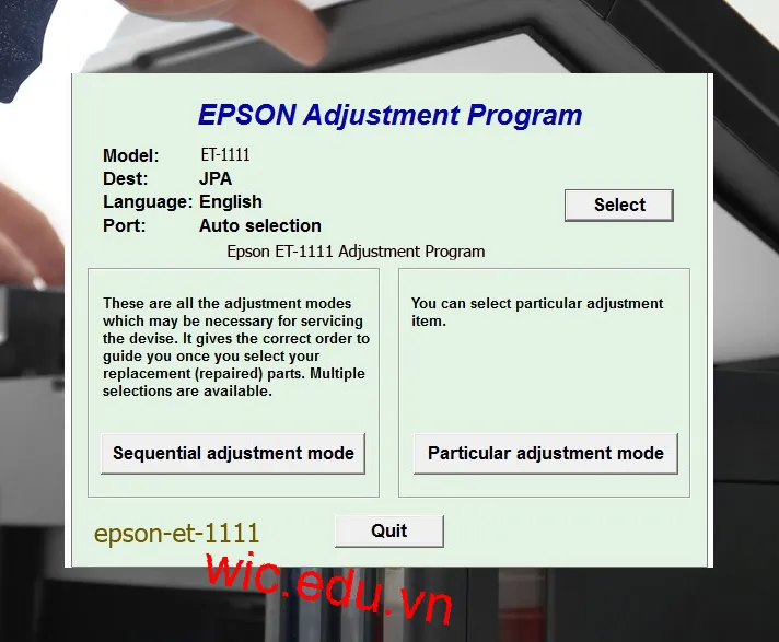 Reset Epson ET-1111