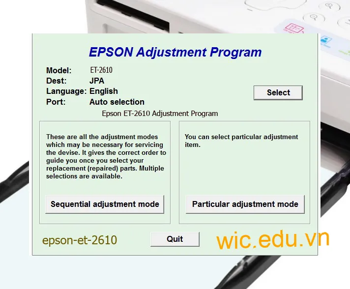 Reset Epson ET-2610
