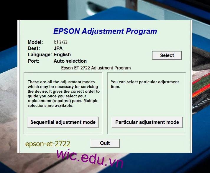 Reset Epson ET-2722