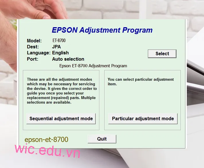 Reset Epson ET-8700