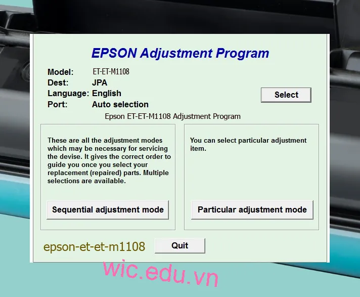 Reset Epson ET-ET-M1108