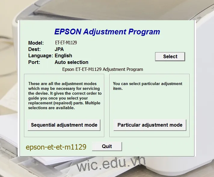 Reset Epson ET-ET-M1129