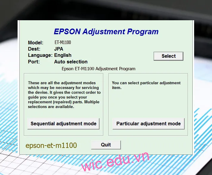 Reset Epson ET-M1100