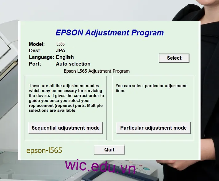 Reset Epson L565