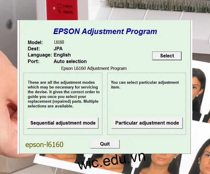 Reset Epson L6160