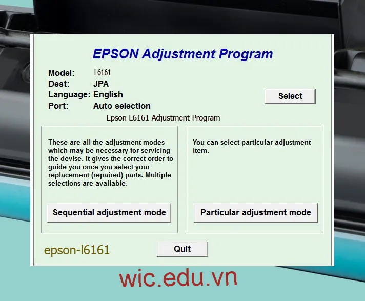 Reset Epson L6161