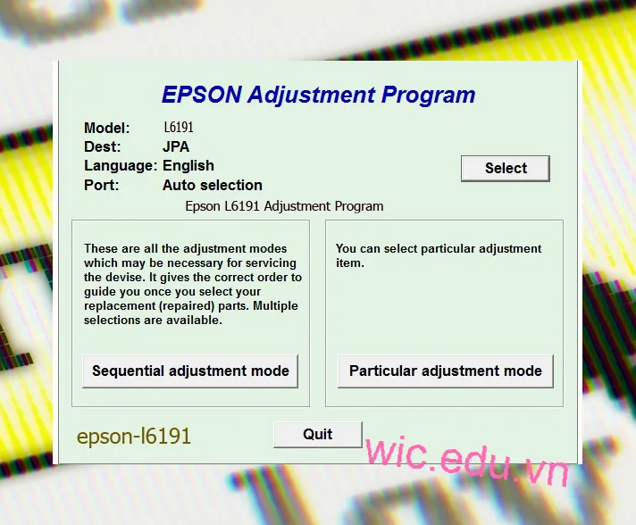 Reset Epson L6191