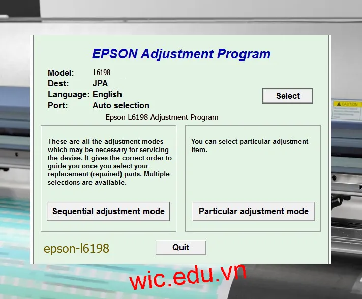 Reset Epson L6198