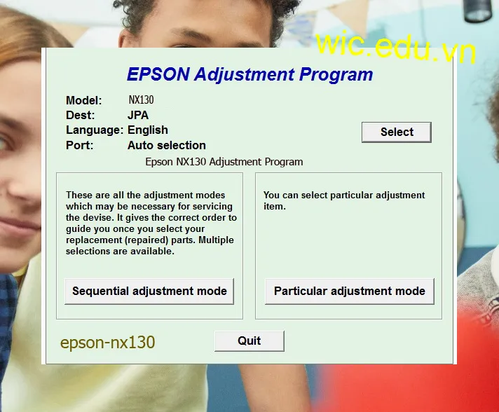 Reset Epson NX130