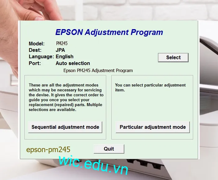 Reset Epson PM245