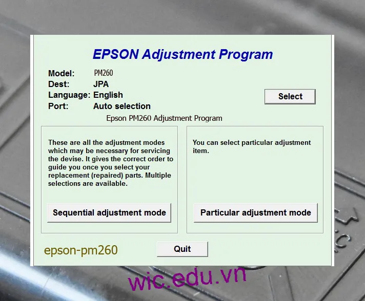 Reset Epson PM260