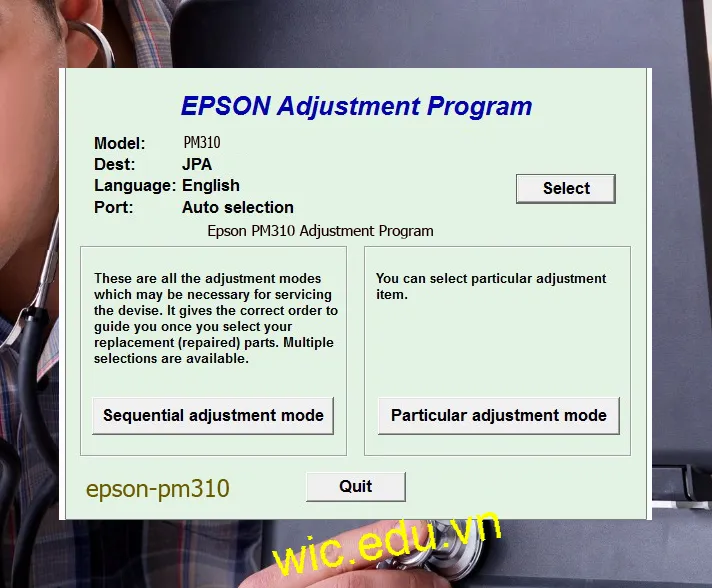 Reset Epson PM310