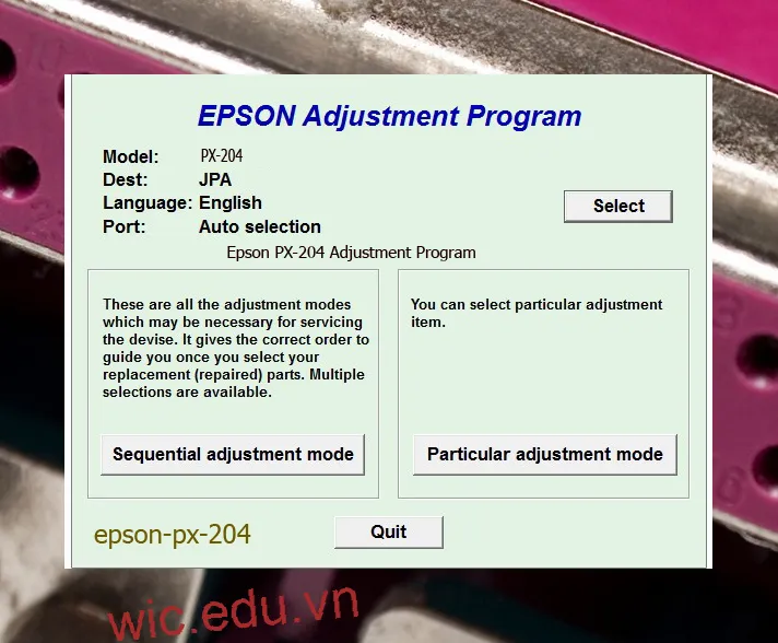 Reset Epson PX-204