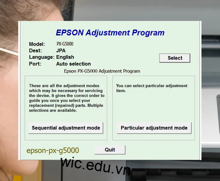 Reset Epson PX-G5000