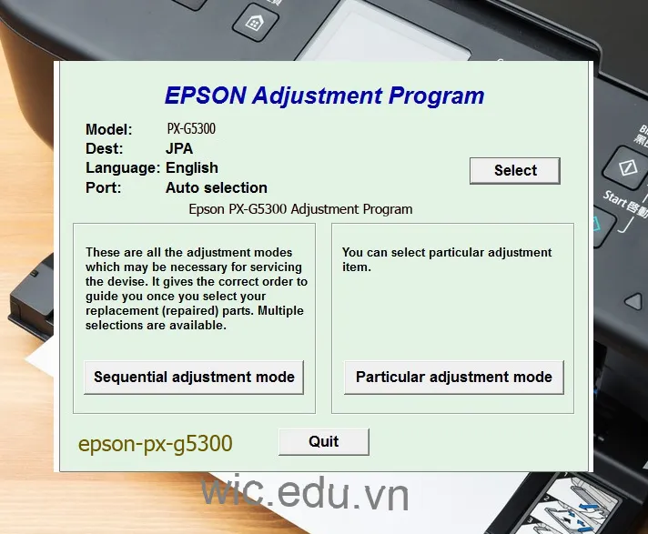 Reset Epson PX-G5300