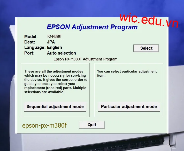 Reset Epson PX-M380F