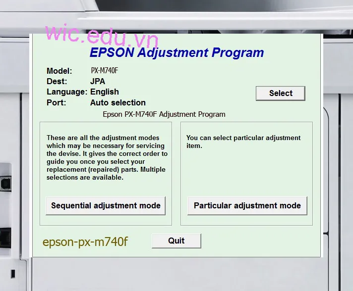 Reset Epson PX-M740F