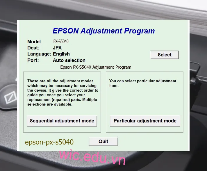 Reset Epson PX-S5040