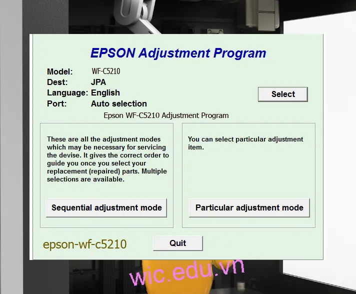 Reset Epson WF-C5210