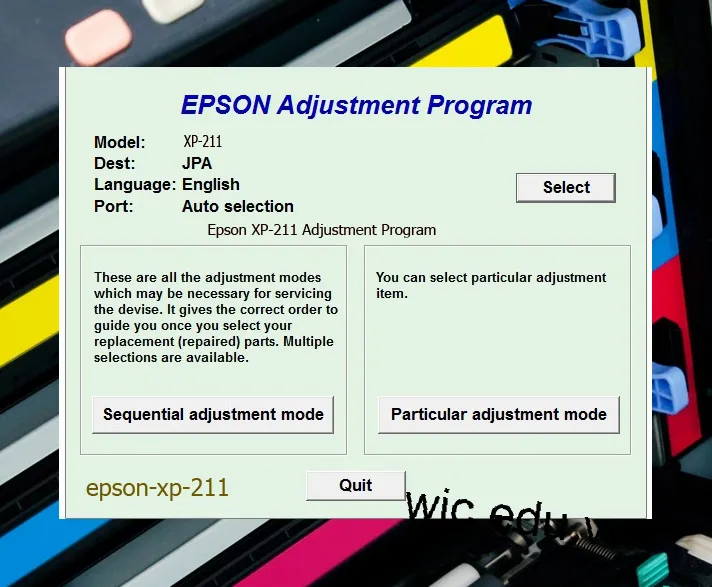 Reset Epson XP-211