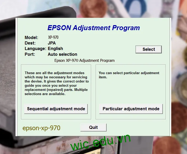 Reset Epson XP-970