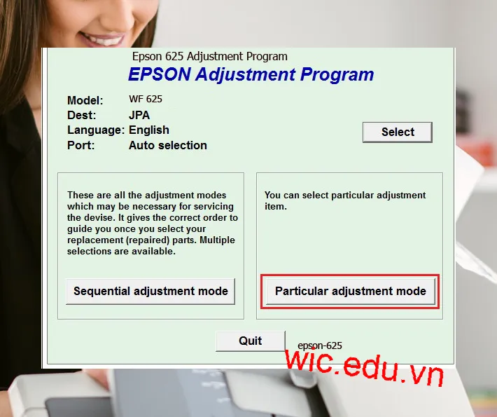 Hướng dẫn Reset Epson 625