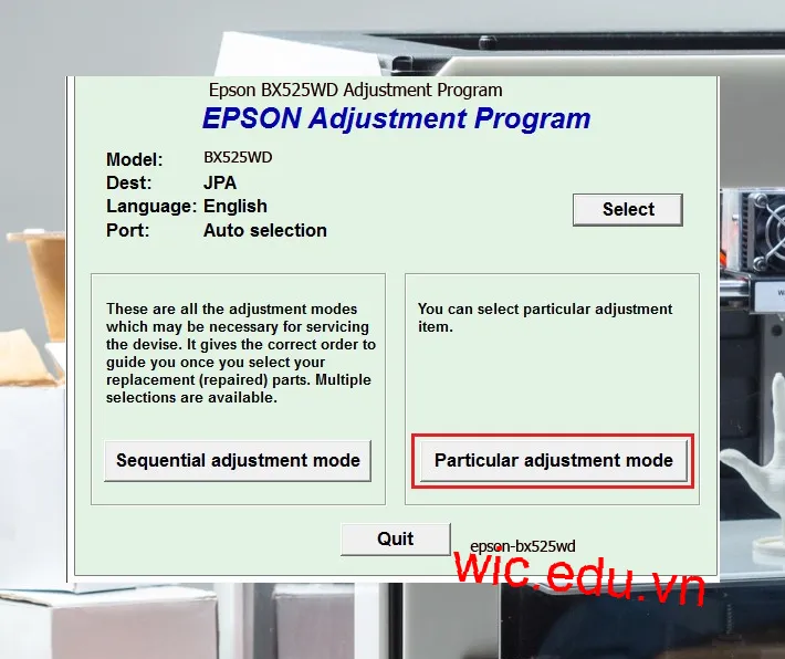 Hướng dẫn Reset Epson BX525WD