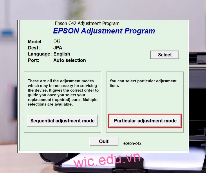 Hướng dẫn Reset Epson C42