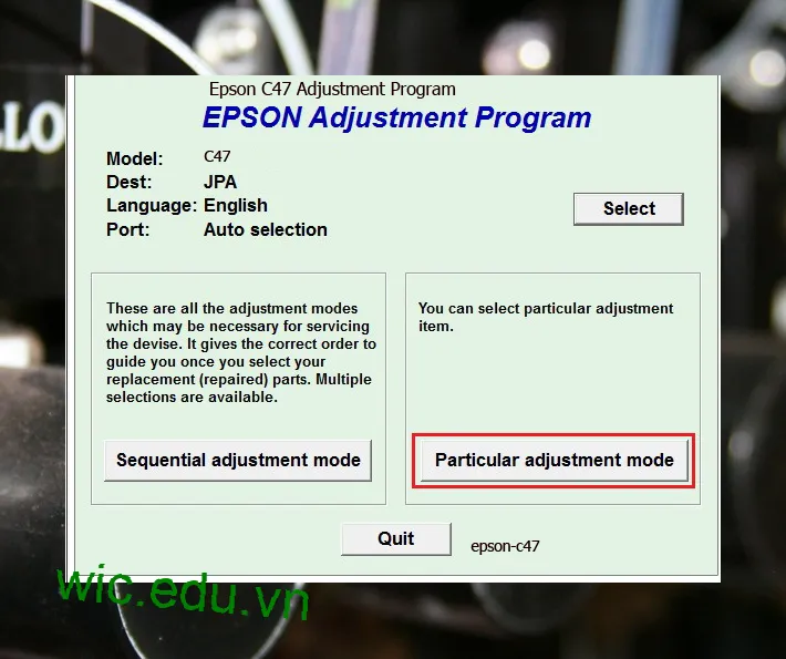 Hướng dẫn Reset Epson C47