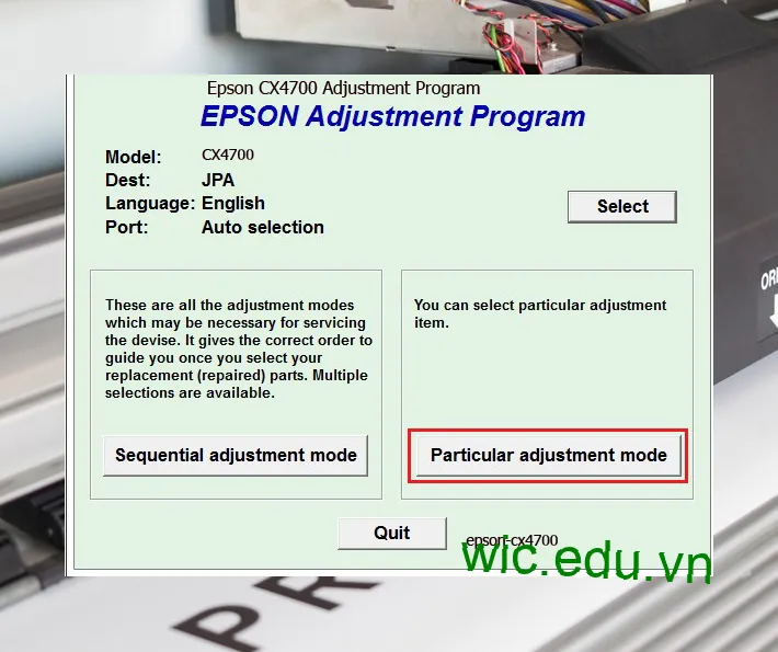 Hướng dẫn Reset Epson CX4700