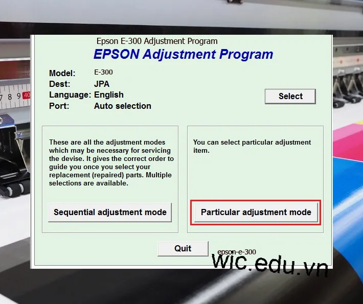 Hướng dẫn Reset Epson E-300