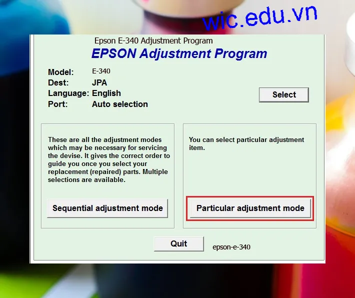 Hướng dẫn Reset Epson E-340