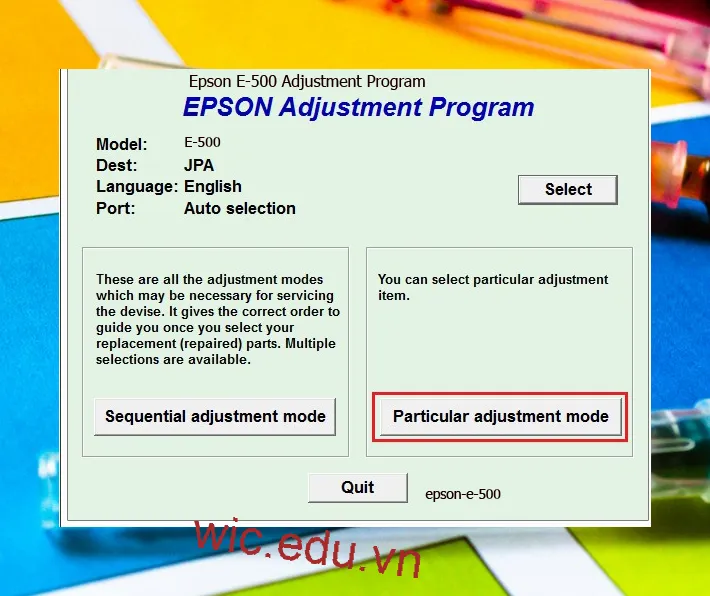 Hướng dẫn Reset Epson E-500