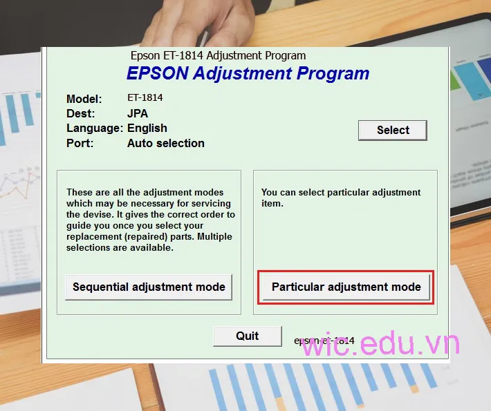 Hướng dẫn Reset Epson ET-1814