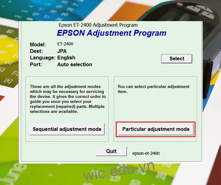 Hướng dẫn Reset Epson ET-2400