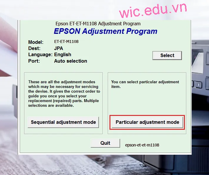 Hướng dẫn Reset Epson ET-ET-M1108