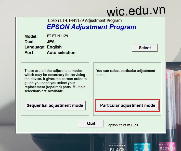 Hướng dẫn Reset Epson ET-ET-M1129