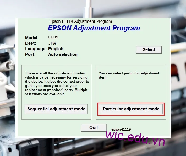 Hướng dẫn Reset Epson L1119