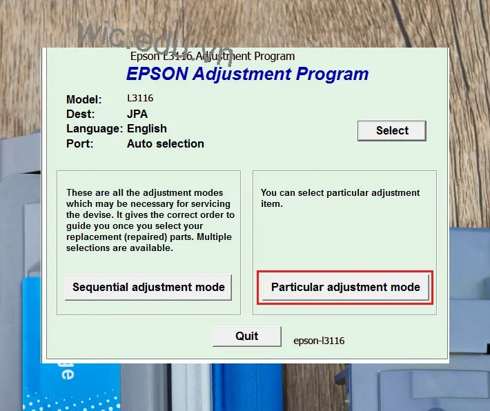 Hướng dẫn Reset Epson L3116